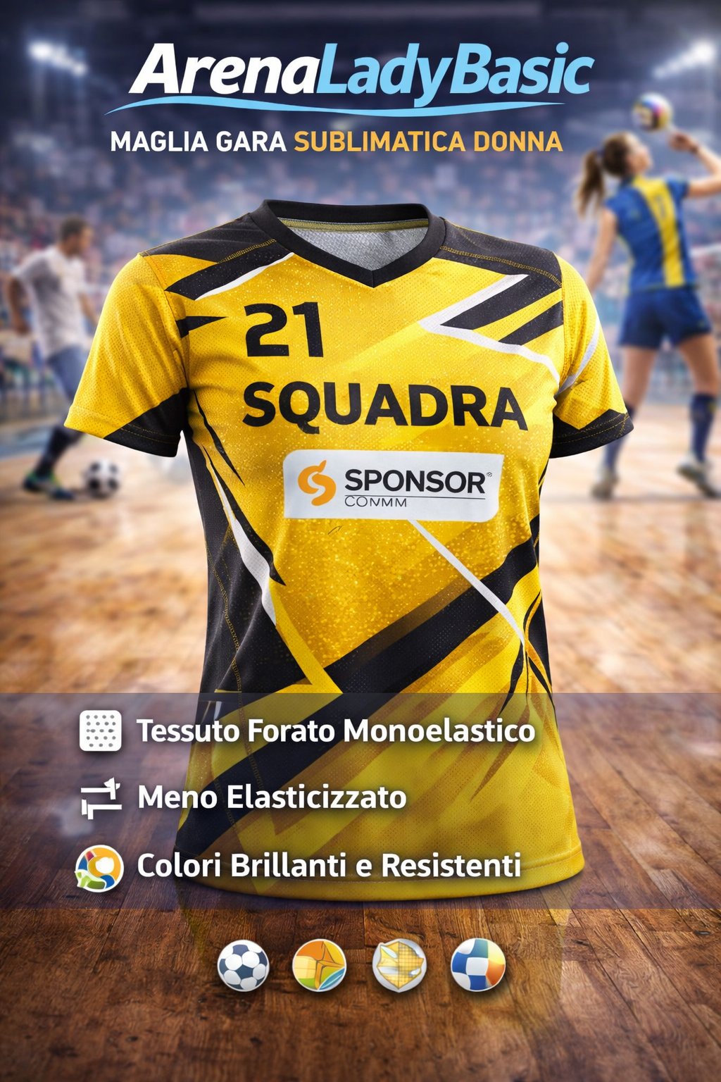 ArenaLady Basic – Maglia Gara Sublimatica Donna