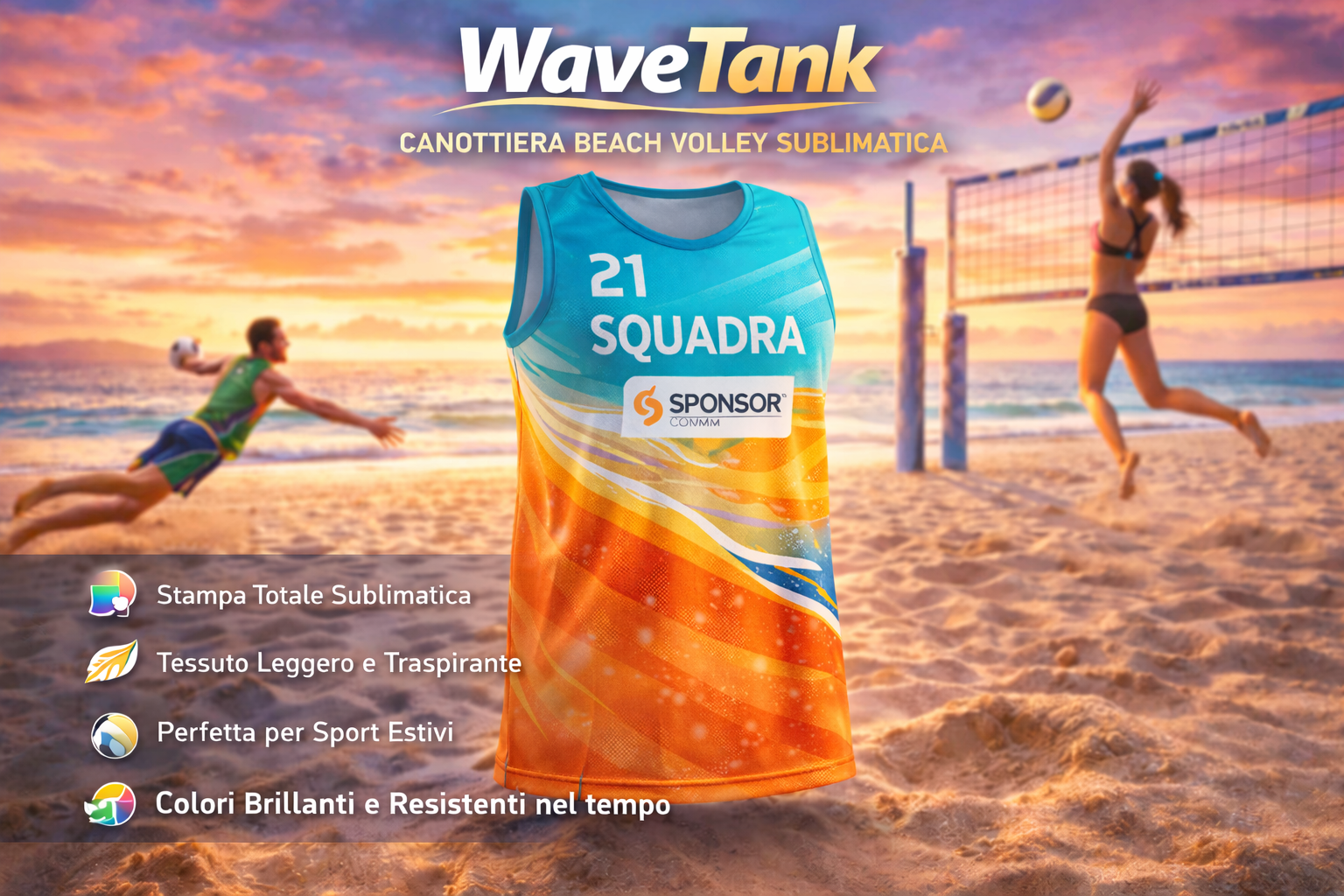 WaveTank – Canottiera Sublimatica Beach Volley
